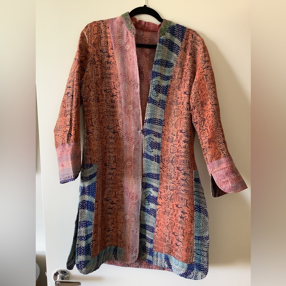Silk Reversible Kantha Jacket